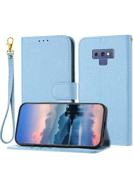 Samsung Galaxy Not 9 Için Telefon Kılıfı Litchi Desen Kart Yuvaları Tutucu Flip (Yurt Dışından)