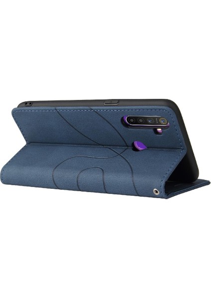 Manyi Mall Kart Yuvası Standı ile Realme 5 Için Kılıf Pu Deri Flip Folio Kılıf (Yurt Dışından)