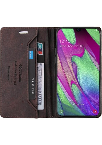 Samsung Galaxy A40 Kickstand Iki Kart Yuvaları Premium Deri Kılıf (Yurt Dışından)