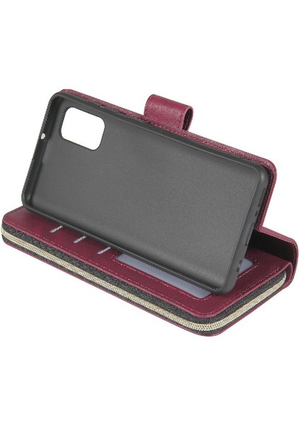 Samsung Galaxy Için Kılıf El Kayışı ile Zipper Fermuar Cep Kart Tutucu Flip (Yurt Dışından)