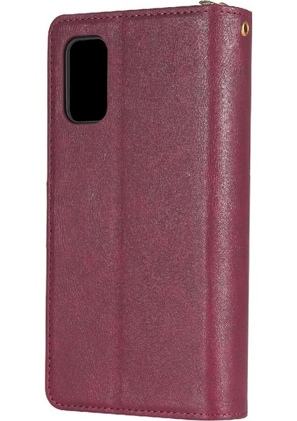 Samsung Galaxy Için Kılıf El Kayışı ile Zipper Fermuar Cep Kart Tutucu Flip (Yurt Dışından)