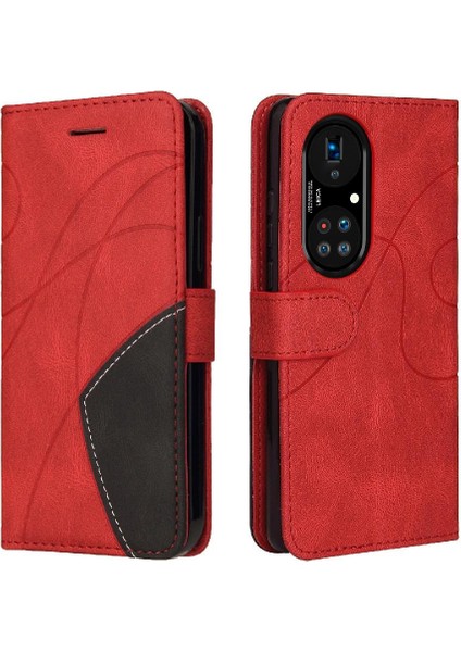 Huawei P50 Pro Pu Deri Flip Folio Kılıf Kickstand Koruyucu (Yurt Dışından)