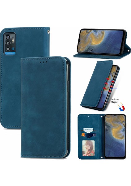 Zte Blade A71 Basit Iş Fermuar Cüzdan Kordon Deri Kılıf (Yurt Dışından)