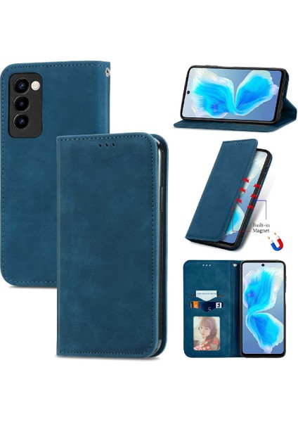 Tecno Camon 18 Deri Kılıf Fermuar Cüzdan Kordon Basit (Yurt Dışından)