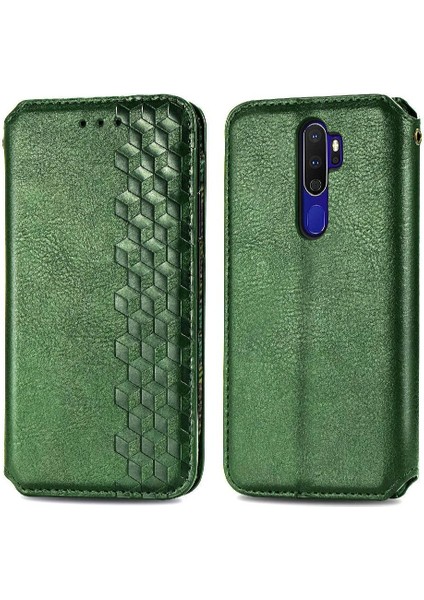Oppo A5 2020 Zarif Iş Deri Kılıf Kapak Kapak Moda (Yurt Dışından)