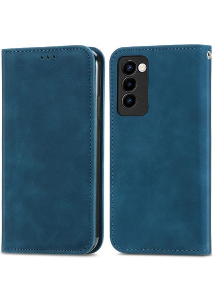 Tecno Camon 18 Deri Kılıf Fermuar Cüzdan Kordon Basit (Yurt Dışından)