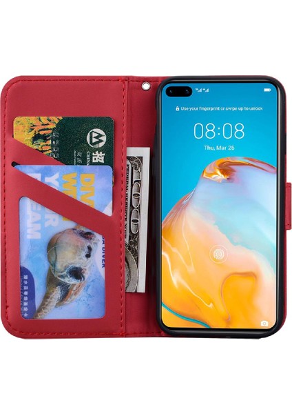 Huawei P40 Için Flip Case Cüzdan Kılıf Kapak Kapak Basit Iş (Yurt Dışından) indirimleri