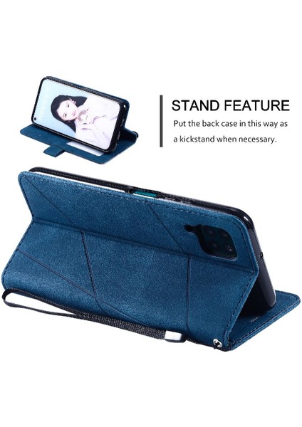 Huawei P40 Lite Darbeye Kart Tutucu Için Kickstand Pu Deri Flip Case (Yurt Dışından)