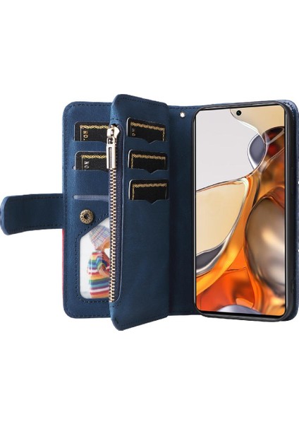 Xiaomi 11T/11T Pro Dokuz Kart Yuvaları Fermuar Cüzdan Tarzı Kickstand (Yurt Dışından)
