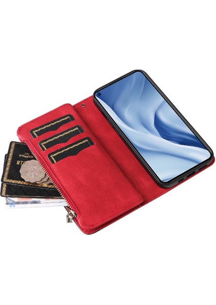 Xiaomi 11 Lite Fermuar Cüzdan Tarzı Iki Renkli Dikiş Kickstand (Yurt Dışından) fırsatları
