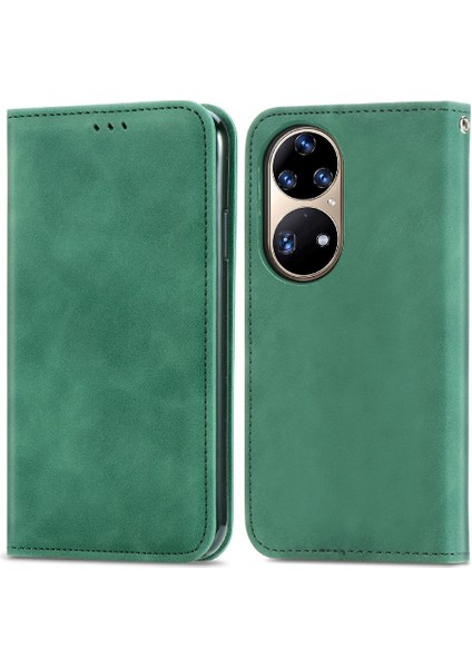 Huawei P50 Pro Cüzdan Kapak Çevirin Kılıf Darbeye Basit (Yurt Dışından)