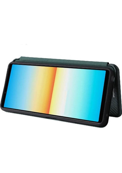 Sony 10 Iv Deri Folio Flip Case Için Kılıf Manyetik Karbon Fiber Tam (Yurt Dışından) fırsatları