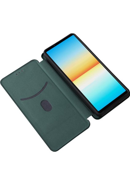 Sony 10 Iv Deri Folio Flip Case Için Kılıf Manyetik Karbon Fiber Tam (Yurt Dışından) indirimleri
