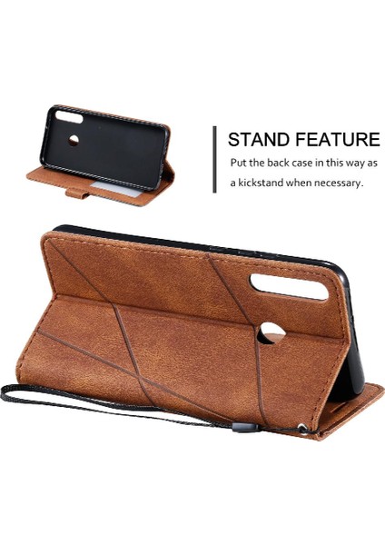 Huawei P40 Lite E Cüzdan Flip Için Kılıf Folio Kart Tutucu Kickstand Pu (Yurt Dışından)