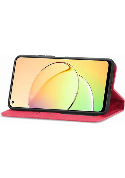 Realme 10 Cüzdan Kordon Deri Kılıf Için Kılıf Basit Iş Fermuar (Yurt Dışından)