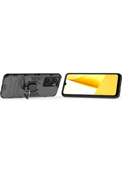Vıvo Y16 360 &deg; Dönen Halka Askeri Damla Koruma Kickstand Için Kılıf (Yurt Dışından)