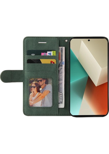 Kart Yuvası Standı Iki Renkli Dikiş ile Xiaomi Redmi Not 13 5g Için Kılıf (Yurt Dışından)