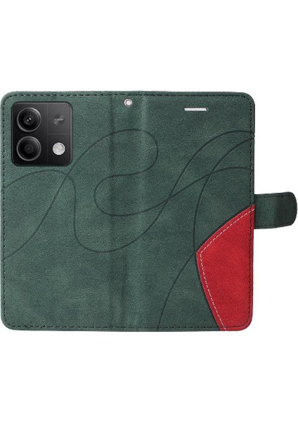 Kart Yuvası Standı Iki Renkli Dikiş ile Xiaomi Redmi Not 13 5g Için Kılıf (Yurt Dışından)