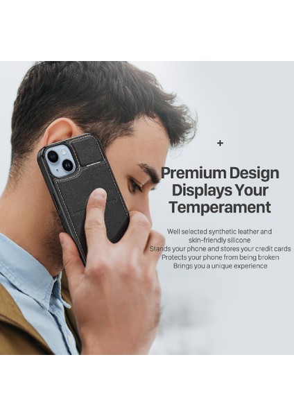 Kickstand Kredi Kartı Sahibi ile IPhone 15 Artı Cüzdan Için Duducase Durumda (Yurt Dışından)