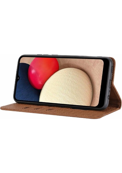 Samsung Galaxy A02S Kredi Kartı Tutucu Pu Deri Kapak Flip Book Için Kılıf (Yurt Dışından)