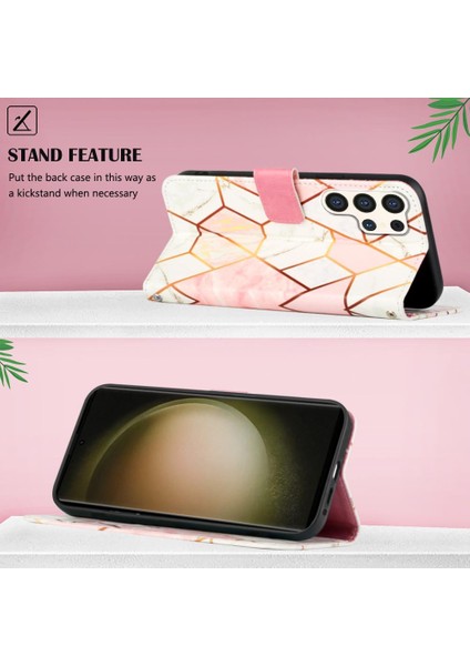 Samsung Galaxy S24 Ultra 5g Pu Deri Cüzdan Mermer Desen (Yurt Dışından)