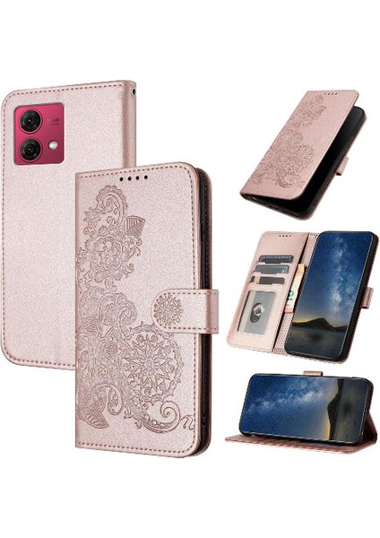 Motorola Moto G84 5g Kickstand Koruyucu Pu Deri Manyetik Kılıf (Yurt Dışından)