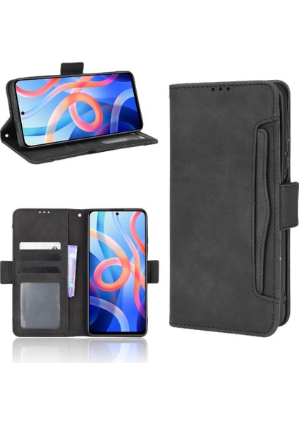 Xiaomi Poco M4 Pro Ayarlanabilir Ayrılabilir Kart Tutucu Manyetik Kapatma Deri Cüzdan Kapak (Yurt Dışından)
