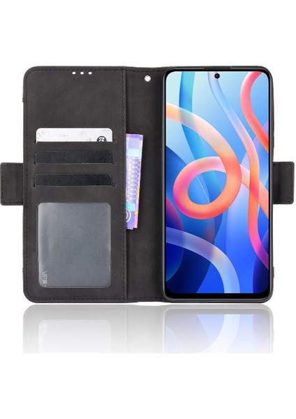 Xiaomi Poco M4 Pro Ayarlanabilir Ayrılabilir Kart Tutucu Manyetik Kapatma Deri Cüzdan Kapak (Yurt Dışından)
