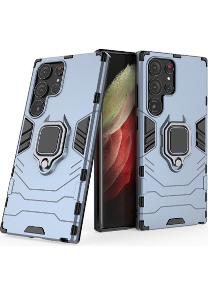 Samsung Galaxy S23 Ultra 5g Için Kılıf 360 &deg; Dönen Halka Askeri Damla Kapak (Yurt Dışından)