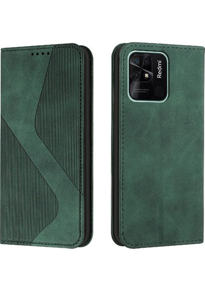 Xiaomi Redmi 10C Pu Deri Cüzdan Için Kickstand Folio Kapak Manyetik (Yurt Dışından)
