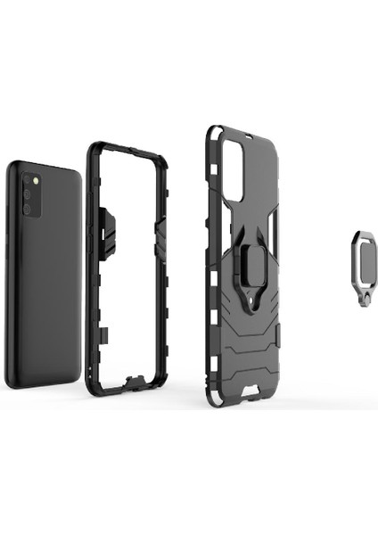 Samsung Galaxy A02S Için Kılıf 360 &deg; Dönen Halka Darbeye Kapak Askeri (Yurt Dışından) fiyatları