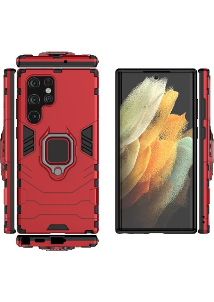 Samsung Galaxy S22 Ultra 5g Darbeye Kapak Askeri Bırak Yüzük (Yurt Dışından) modelleri