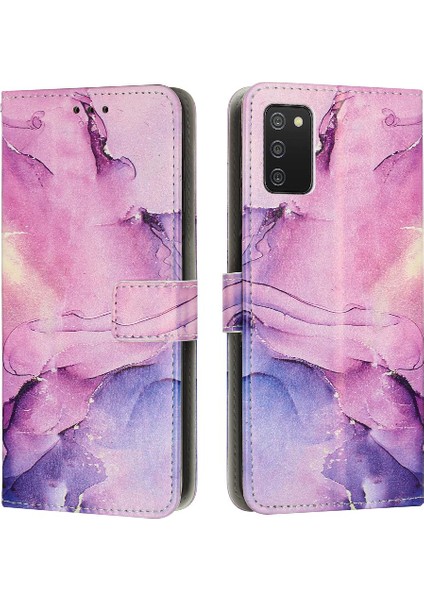 Samsung Galaxy A03S Cüzdan Durumda Boyalı Mermer Darbeye Çevir (Yurt Dışından)