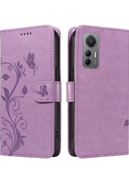 El Kayışı ile Xiaomi 12 Lite Için Kılıf Kabartmalı Kelebek Cüzdan Telefon (Yurt Dışından)