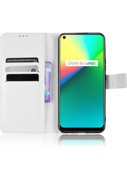 Realme C17 Için Kılıf Kapak Kickstand Manyetik Cüzdan Kart Tutucu (Yurt Dışından)
