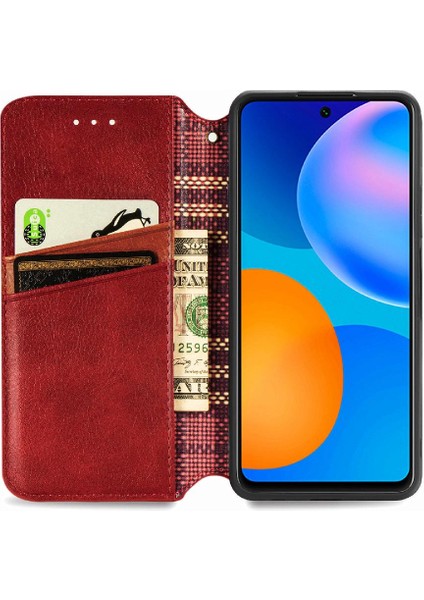 Huawei P Akıllı 2021 Moda Tasarım Kapak Çevirin Cüzdan Fonksiyonu (Yurt Dışından)