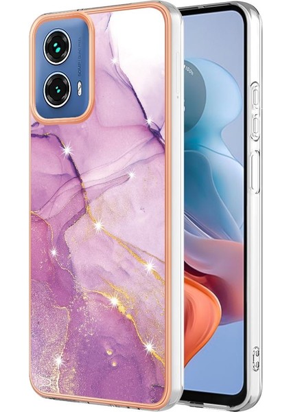 Motorola Moto G34 Koruma Için Kılıf Ince Tpu Mermer Desen Yumuşak Tampon (Yurt Dışından)