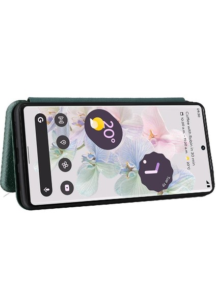 Kart Tutucu Kickstand Deri Folyo ile Google Pixel 7pro 5g Için Kılıf (Yurt Dışından)