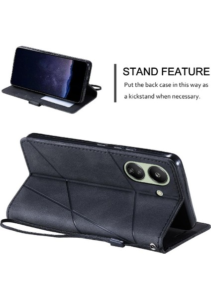 Xiaomi Poco C65 Cüzdan Flip Folio Darbeye Manyetik Kart Tutucu (Yurt Dışından)