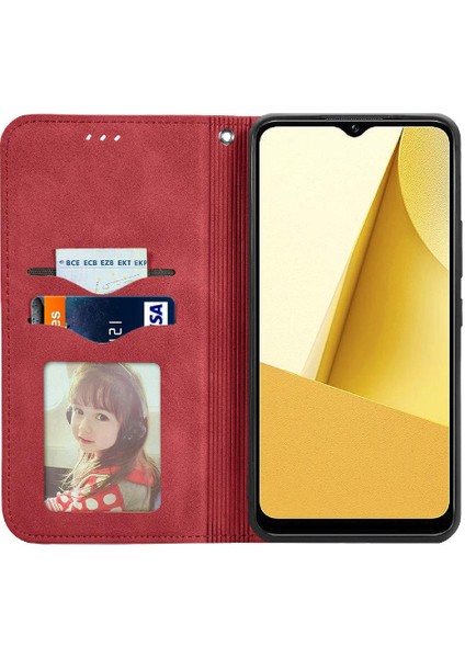 Vivo Y16 Kordon Basit Iş Fermuar Deri Çanta Cüzdan Için Kılıf (Yurt Dışından)