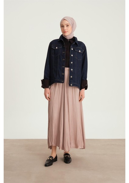 Kırışık Görünümlü Pileli Etek 24Yd5601 Vizon fiyatları