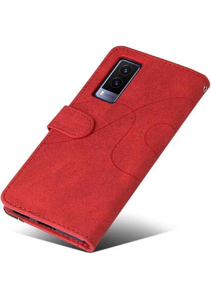 Vıvo V21E 5g Kickstand Koruyucu Iki Renkli Dikiş Pu Deri Için Kılıf (Yurt Dışından) modelleri