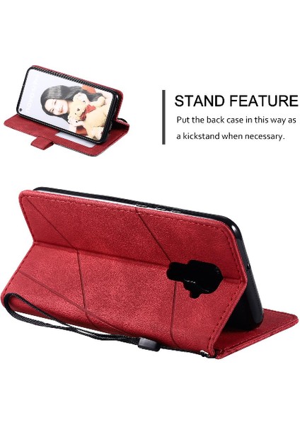 Huawei Mate 30 Lite Için Kılıf Kart Tutucu Kickstand Cüzdan Flip Folio Pu (Yurt Dışından)