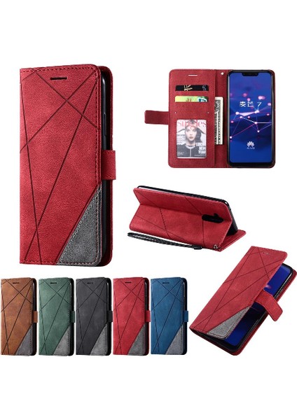 Huawei Mate 20 Lite Için Kılıf Darbeye Pu Deri Kart Tutucu Kickstand (Yurt Dışından)
