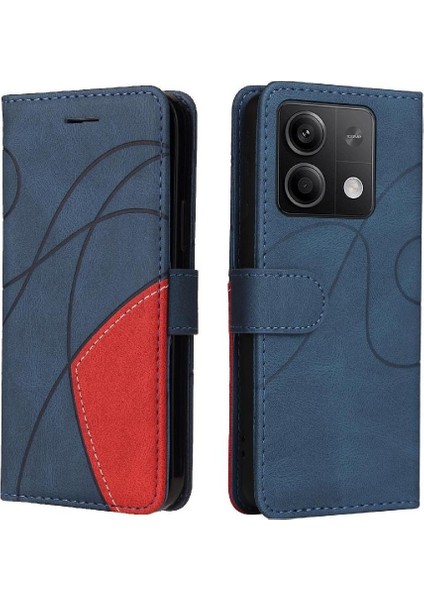 Kart Yuvası Standı Iki Renkli Dikiş ile Xiaomi Redmi Not 13 5g Için Kılıf (Yurt Dışından)
