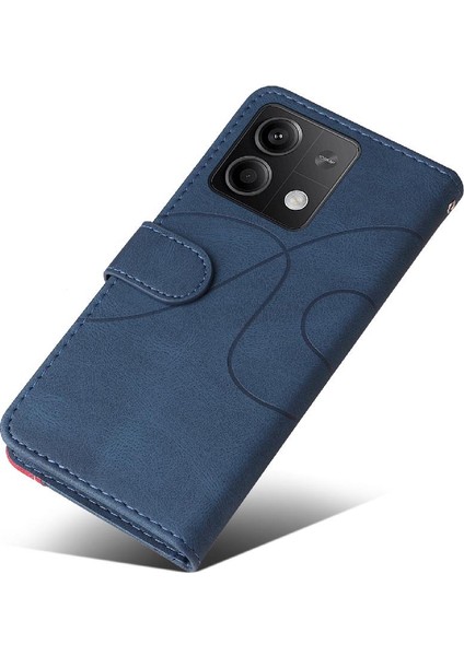 Kart Yuvası Standı Iki Renkli Dikiş ile Xiaomi Redmi Not 13 5g Için Kılıf (Yurt Dışından)