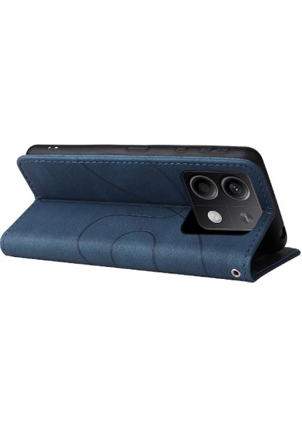 Kart Yuvası Standı Iki Renkli Dikiş ile Xiaomi Redmi Not 13 5g Için Kılıf (Yurt Dışından)