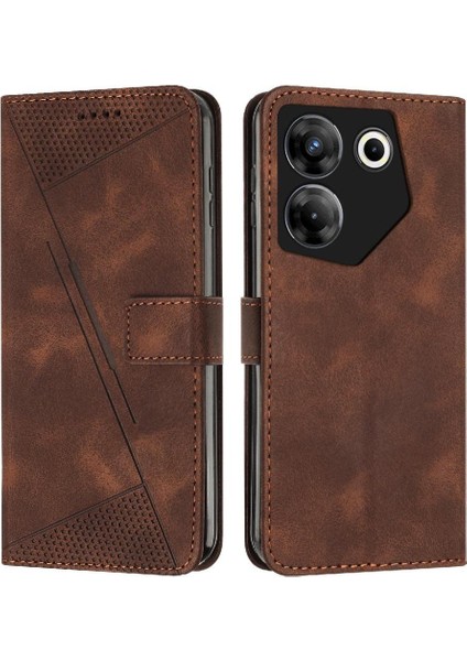 Tecno Camon 20 Pro 5g Için Kılıf Darbeye Kapak Kapak Pu Deri Tam (Yurt Dışından)