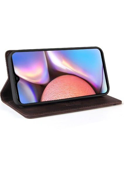 Samsung Galaxy A10S Kickstand Iki Kart Yuvaları Premium Deri Kılıf (Yurt Dışından)