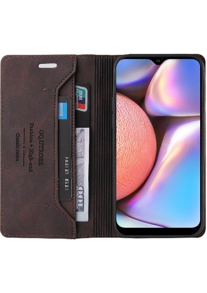 Samsung Galaxy A10S Kickstand Iki Kart Yuvaları Premium Deri Kılıf (Yurt Dışından)